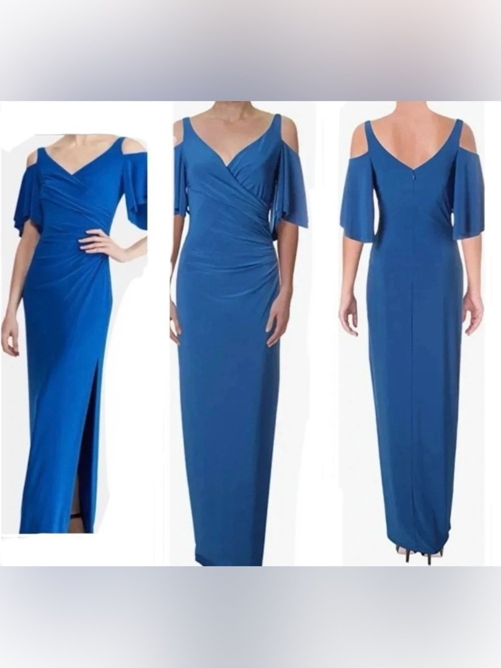 Pink Ralph Lauren Cold-Shoulder Jersey Gown
